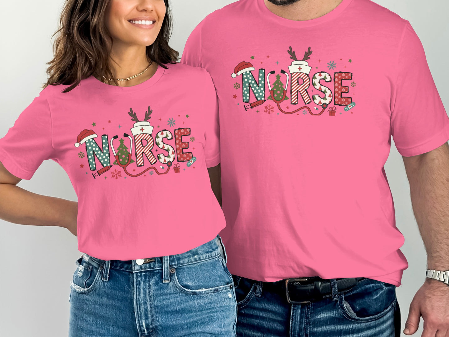 Christmas Reindeer NORSE Design Matching T-Shirts