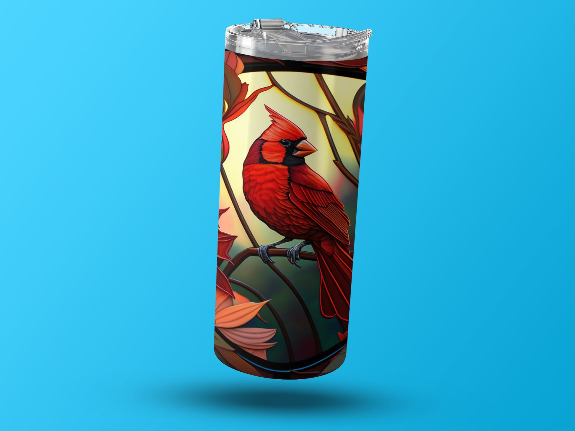 Beautiful Red Cardinal and Flowers Tumbler product