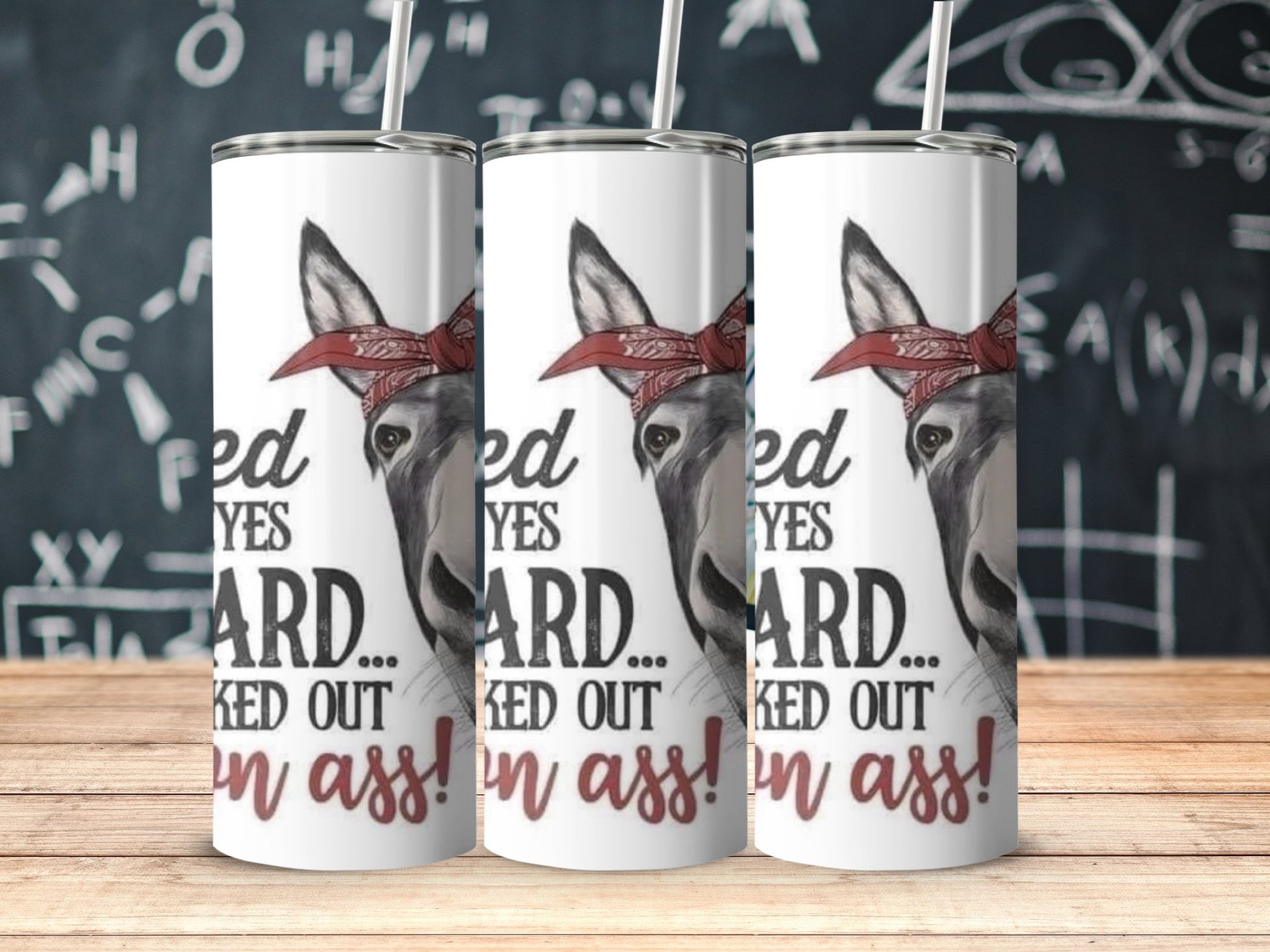 Red Eyes Donkey Tumbler Unique And Fun Design product