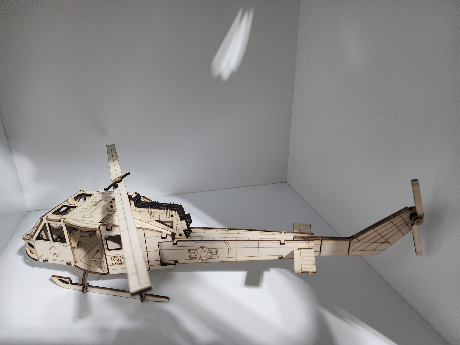 Detailed Helicopter Model with Engraved Designs