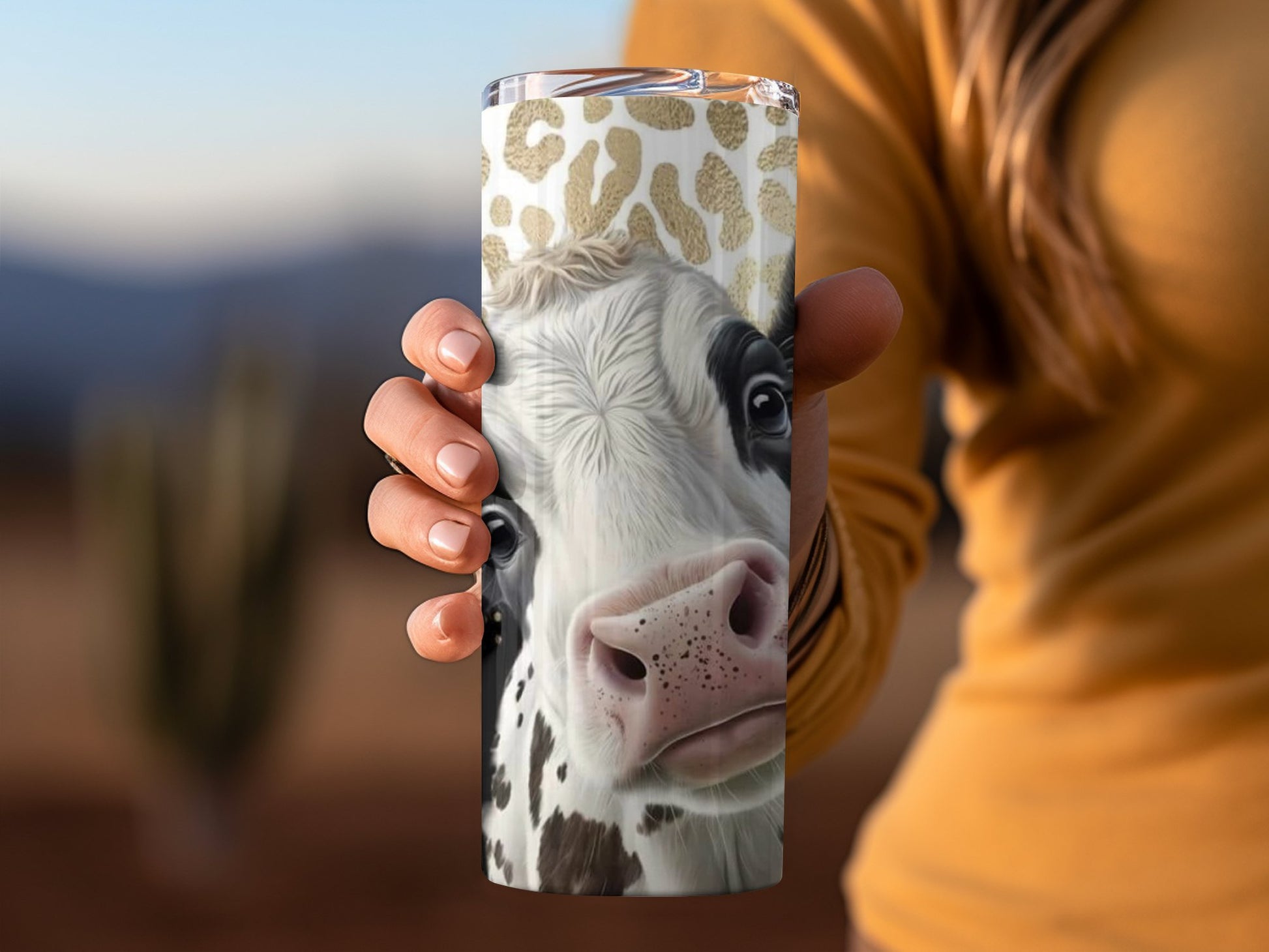 Adorable Cow Pattern Insulated Tumbler with Lid product