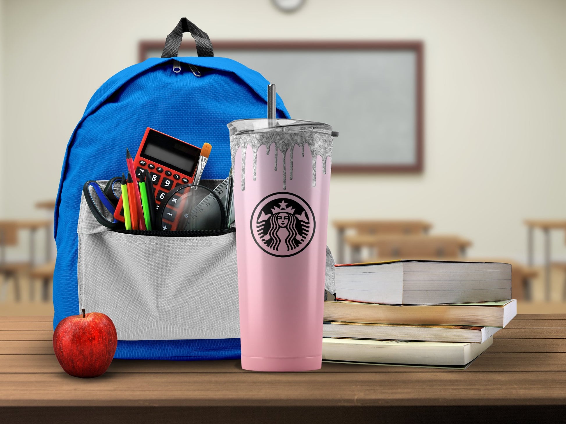 School Backpack with Books and Tumbler Product