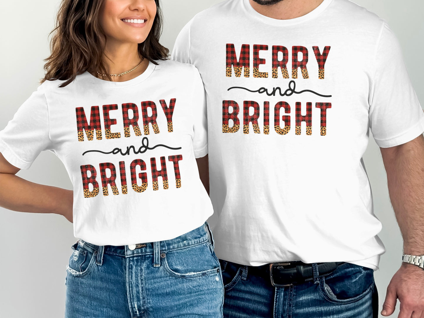 Merry and Bright Matching Holiday Shirt Product