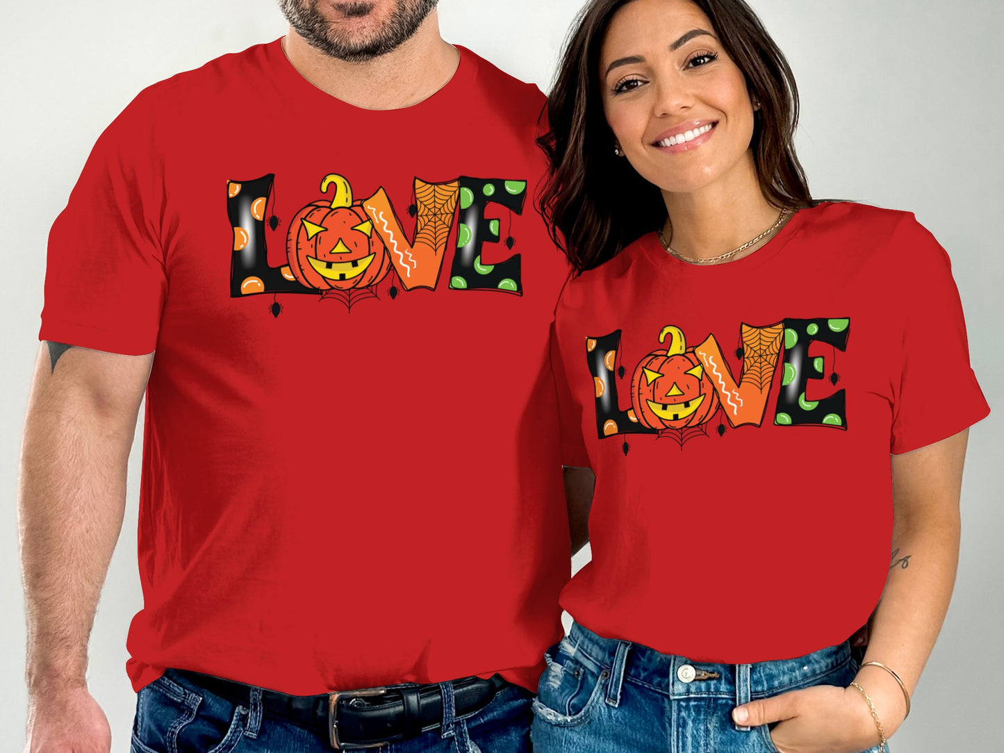 Love Pumpkin Design Red Halloween Themed Shirt product type