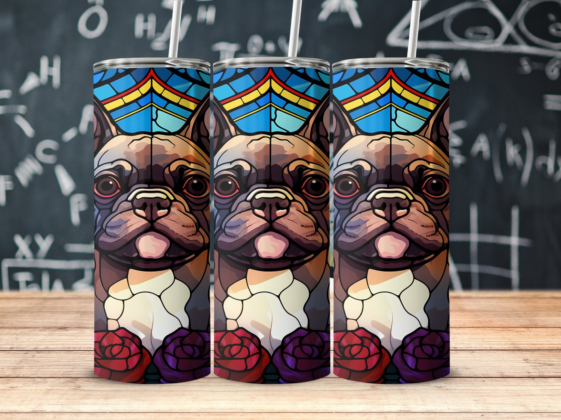 French Bulldog Stained Glass Design Tumbler product