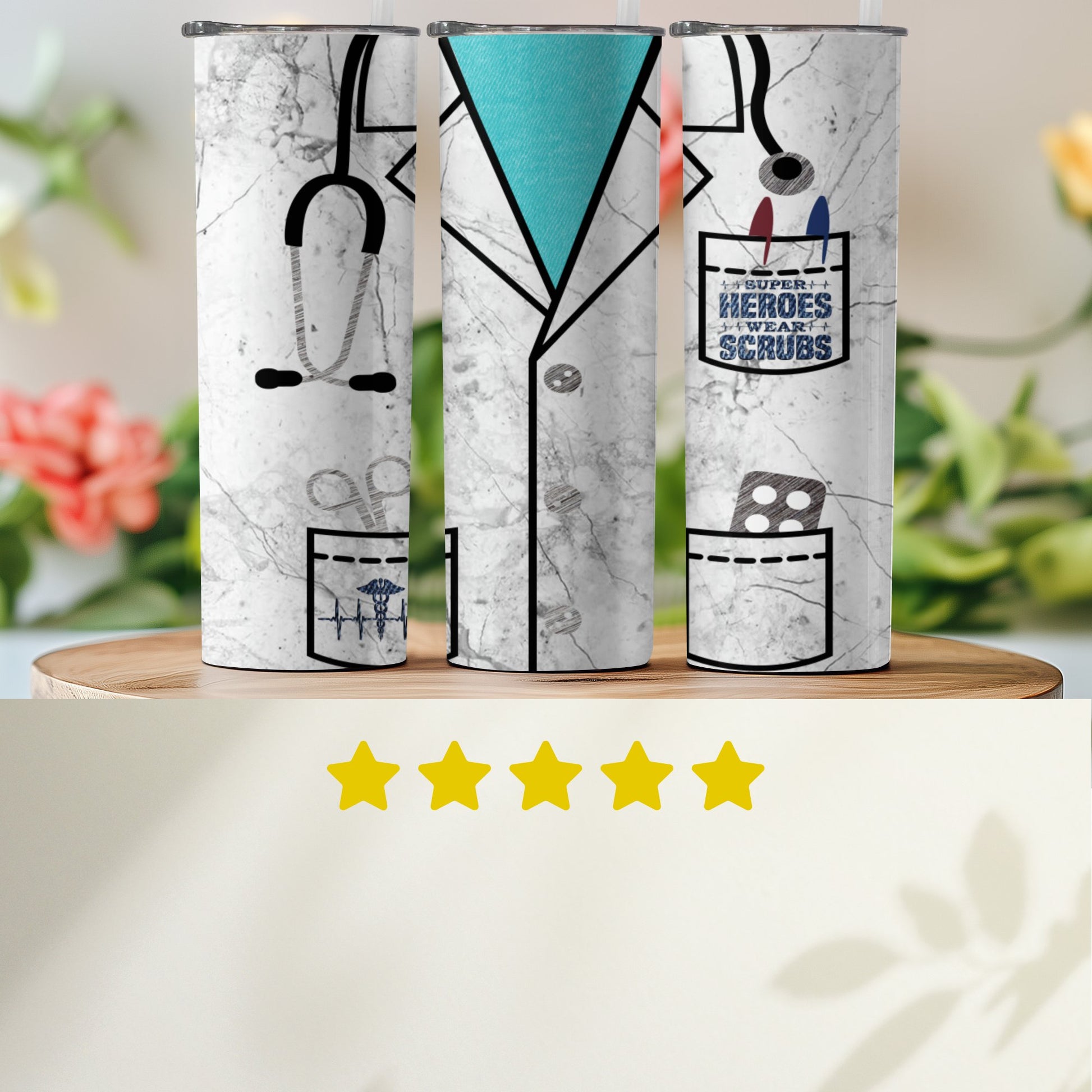 Superb Nurse Print Patterned Coffee Tumbler product