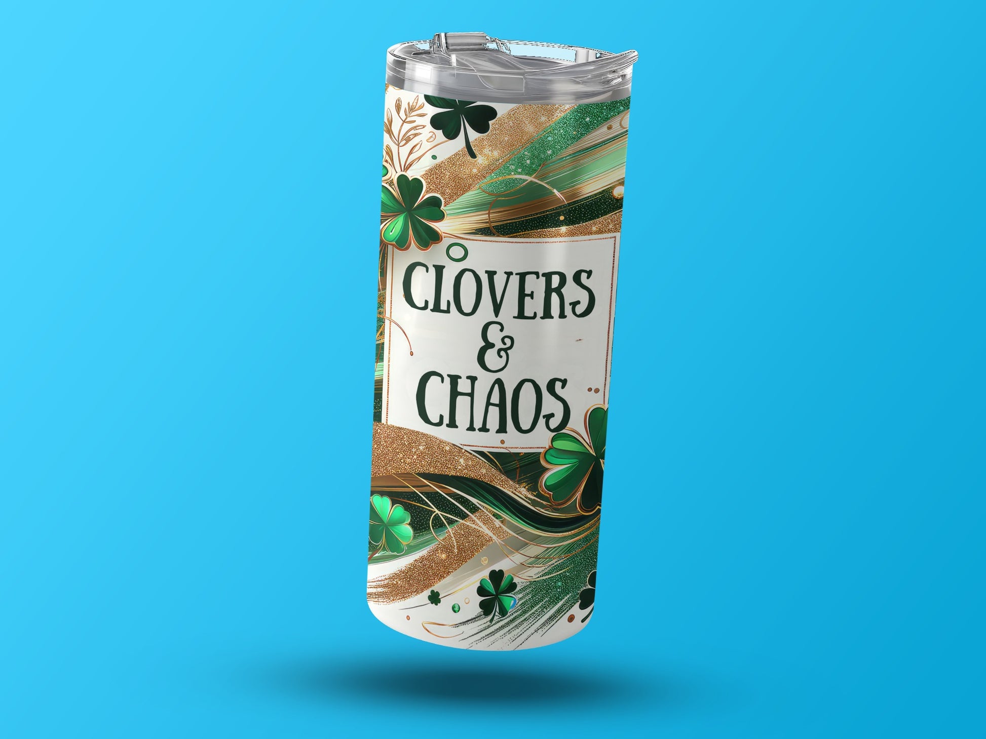 Clovers and Chaos St. Patrick's Day Tumbler Cup