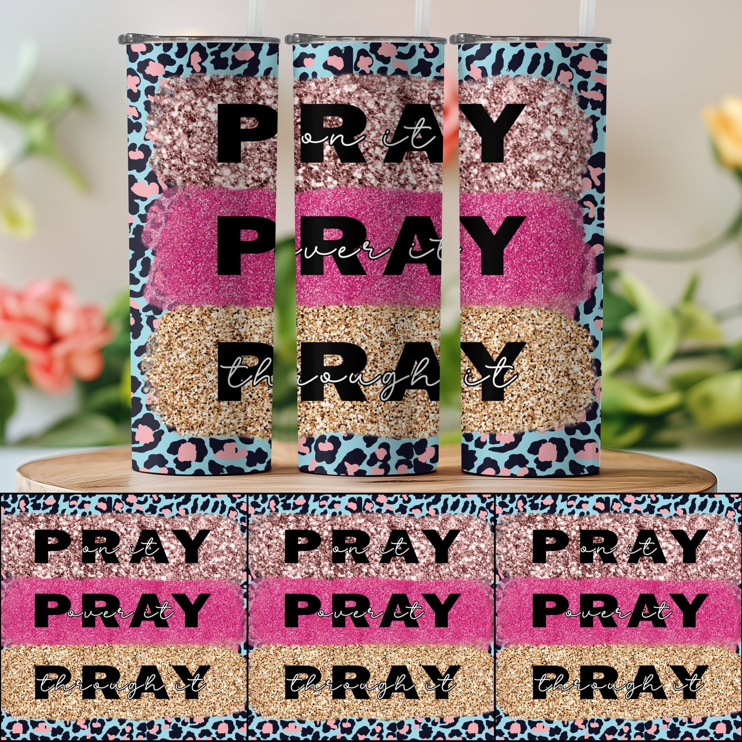 Colorful Pray The Thought Tumbler product