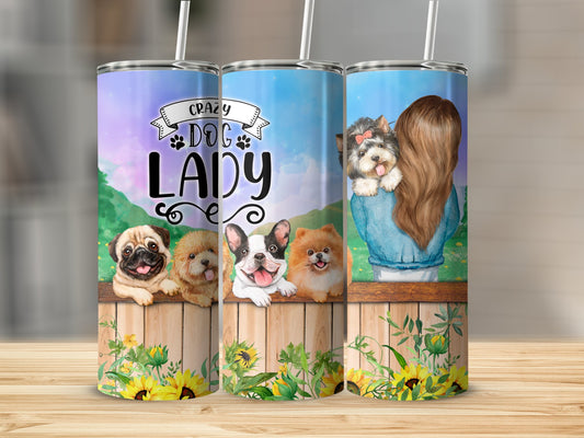 Crazy Dog Lady Themed Tumbler Drinkware product type