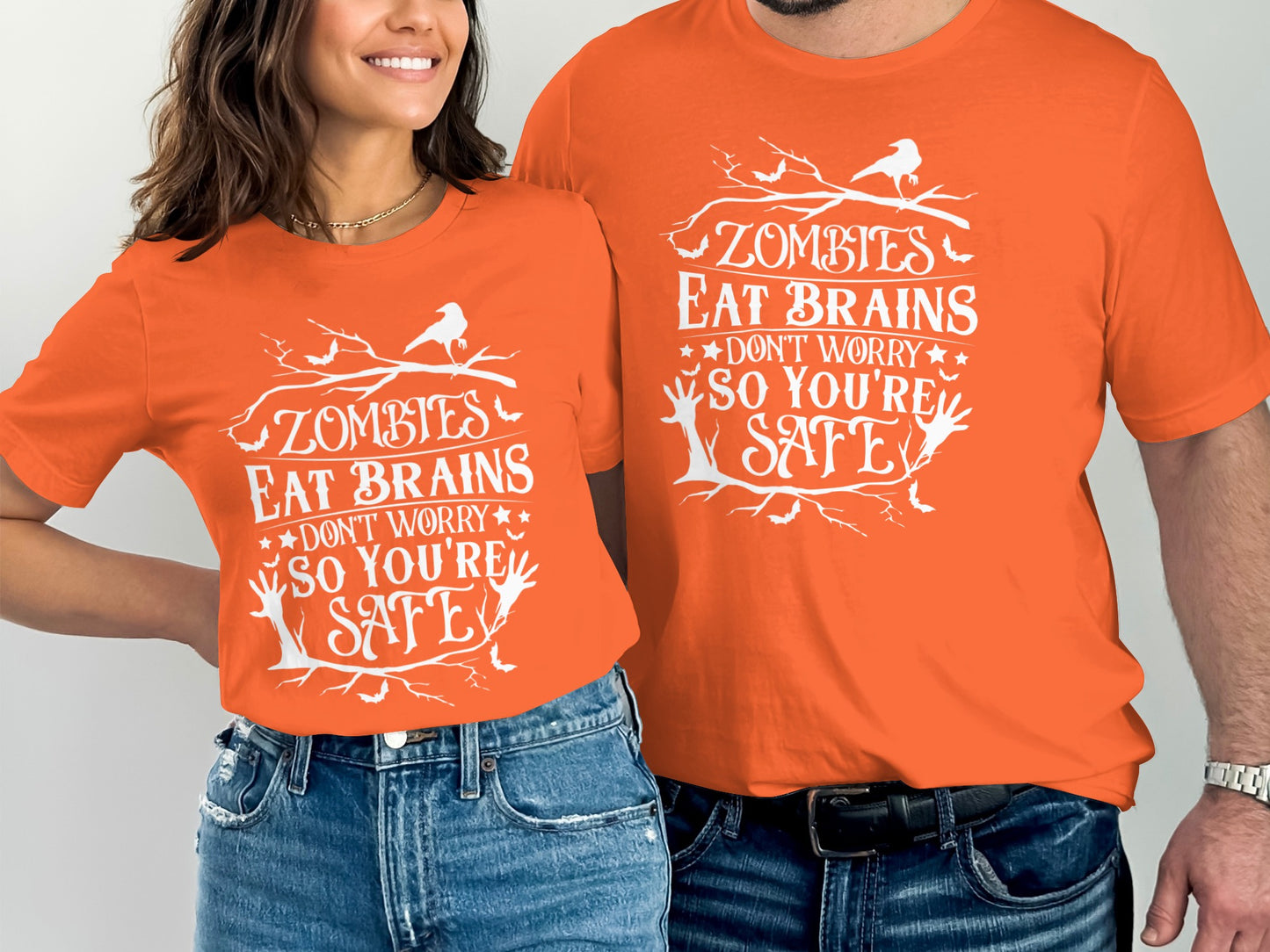 Zombies Eat Brains Don't Worry Funny Tee Shirt product