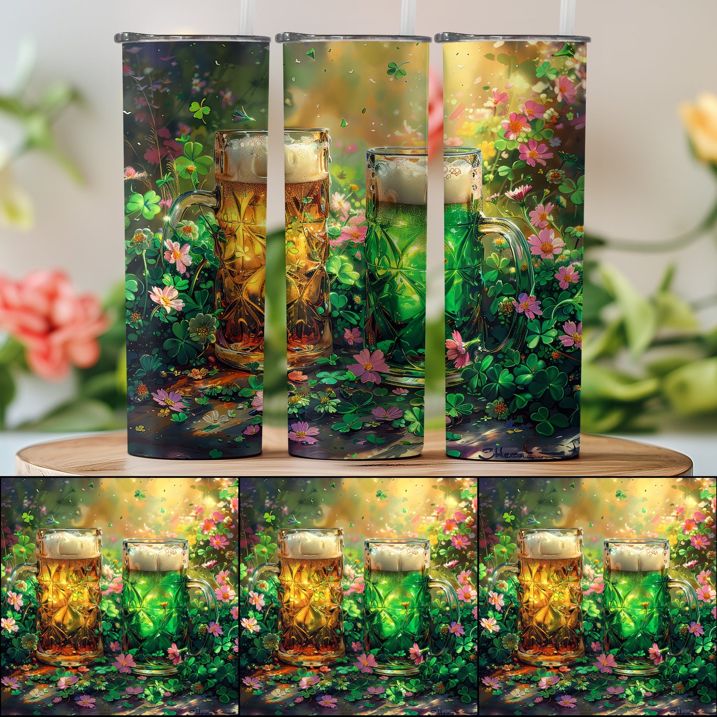 Enchanted Forest Beer Mug Floral Art Tumbler Product