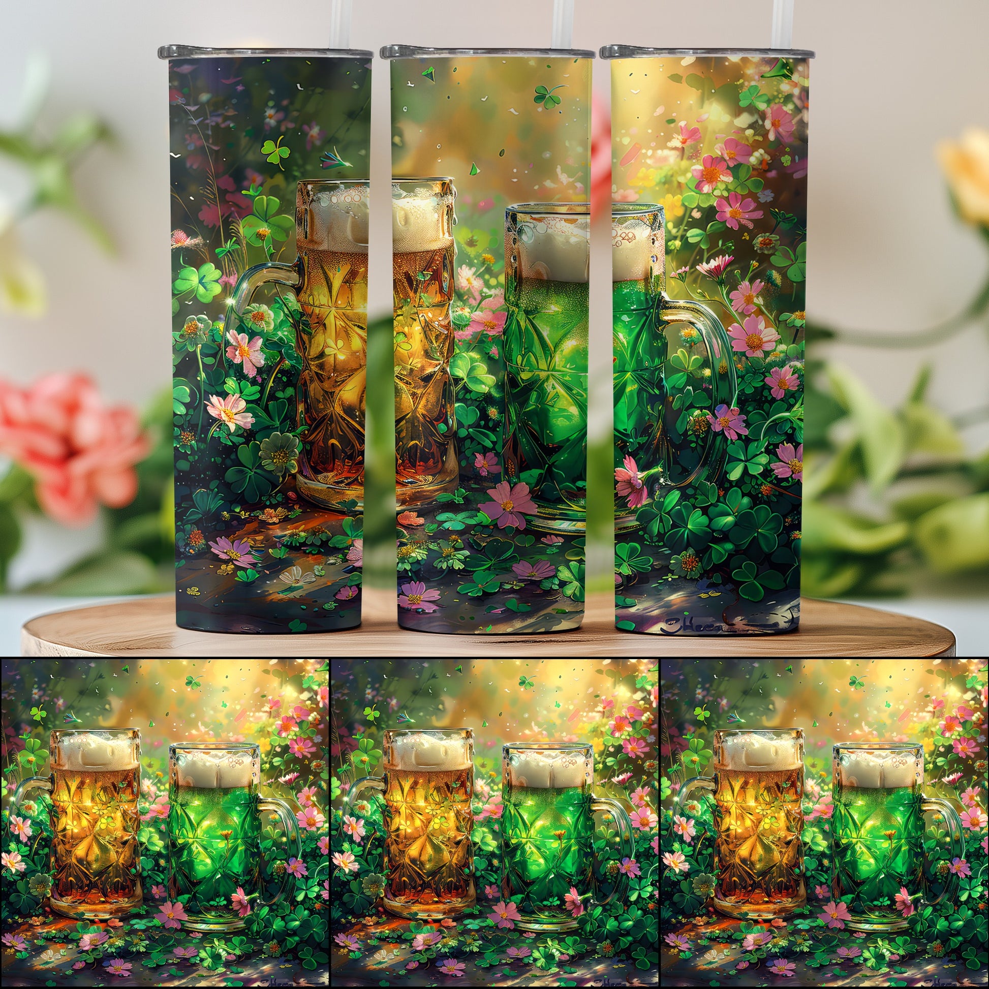 Enchanted Forest Beer Mug Floral Art Tumbler Product