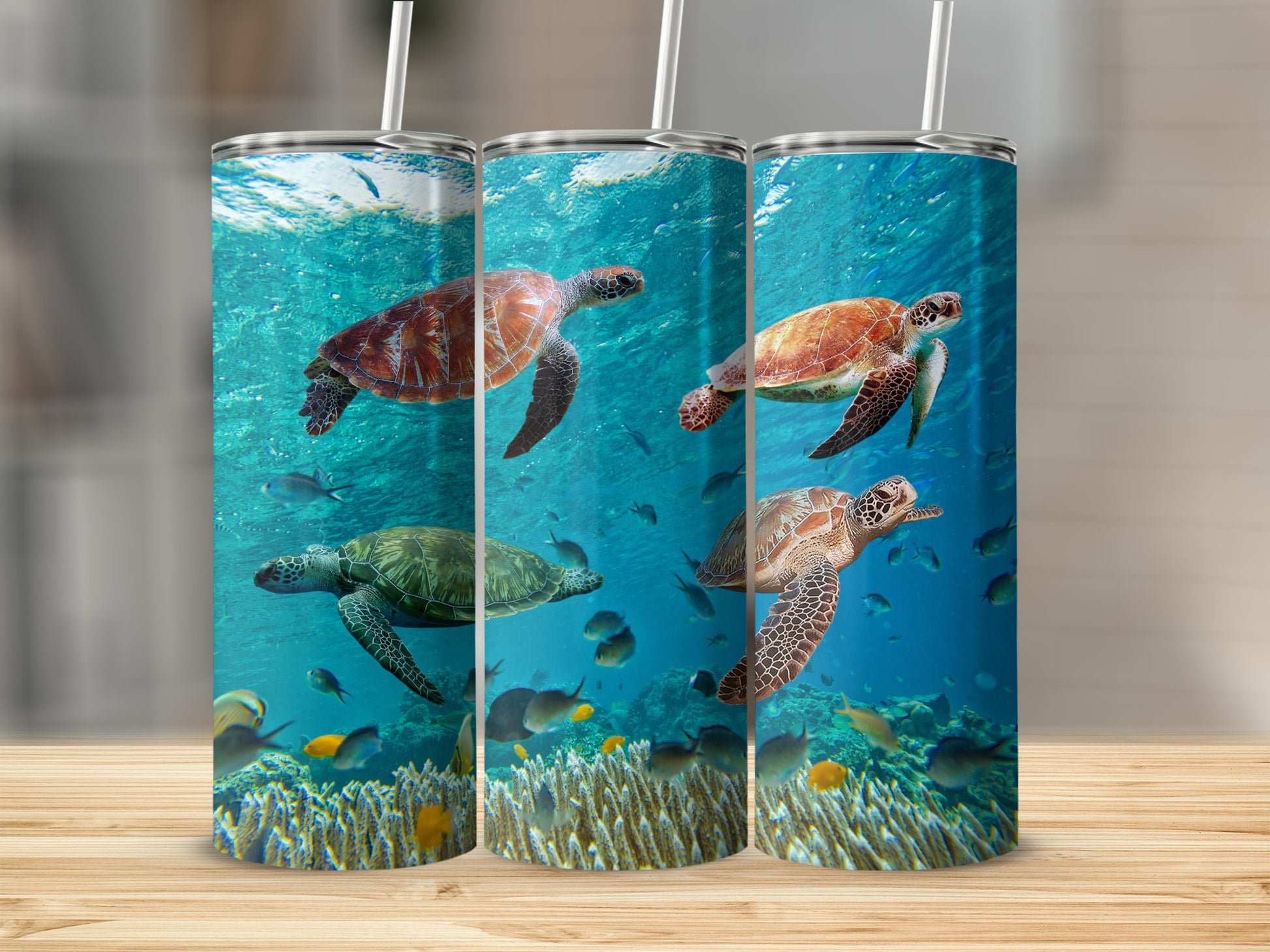 Underwater Sea Turtles Design on Tumbler product type