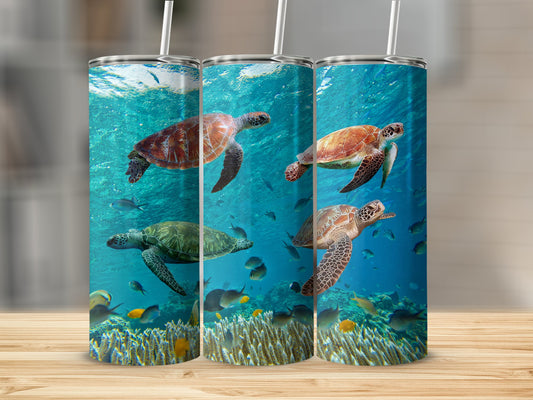 Underwater Sea Turtles Design on Tumbler product type