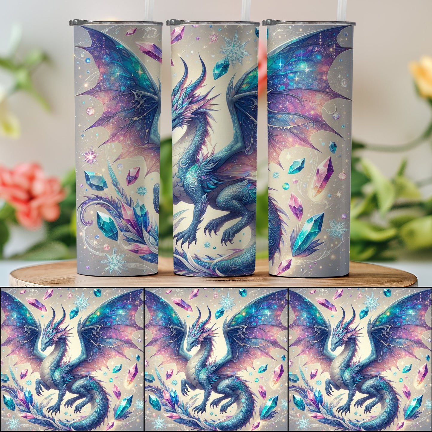 Mystical Dragon and Gemstones Printed Tumbler product