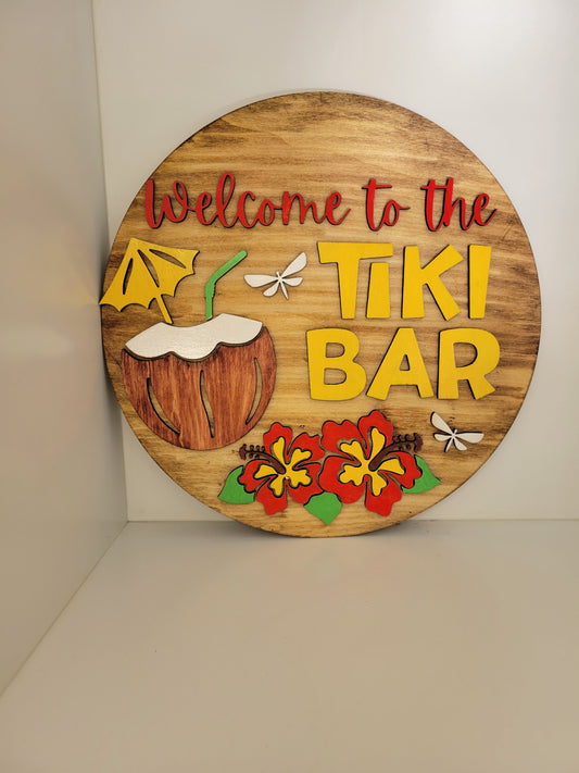 Welcome to the Tiki Bar Decorative Sign