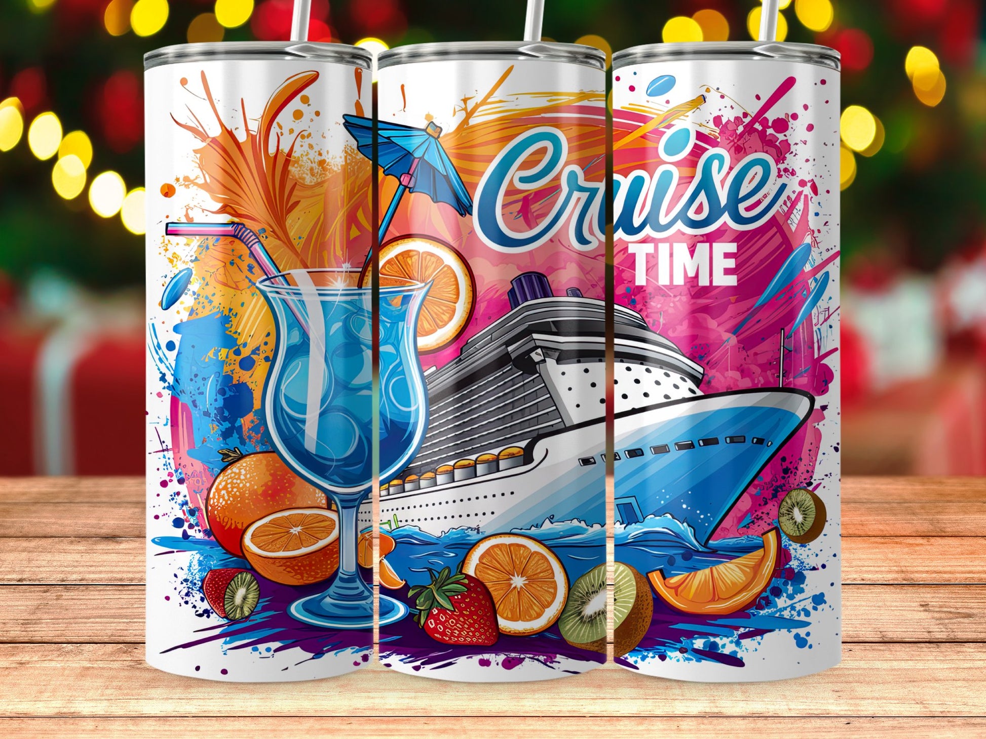Vibrant Cruise Time Themed Tumbler Drinkware Product