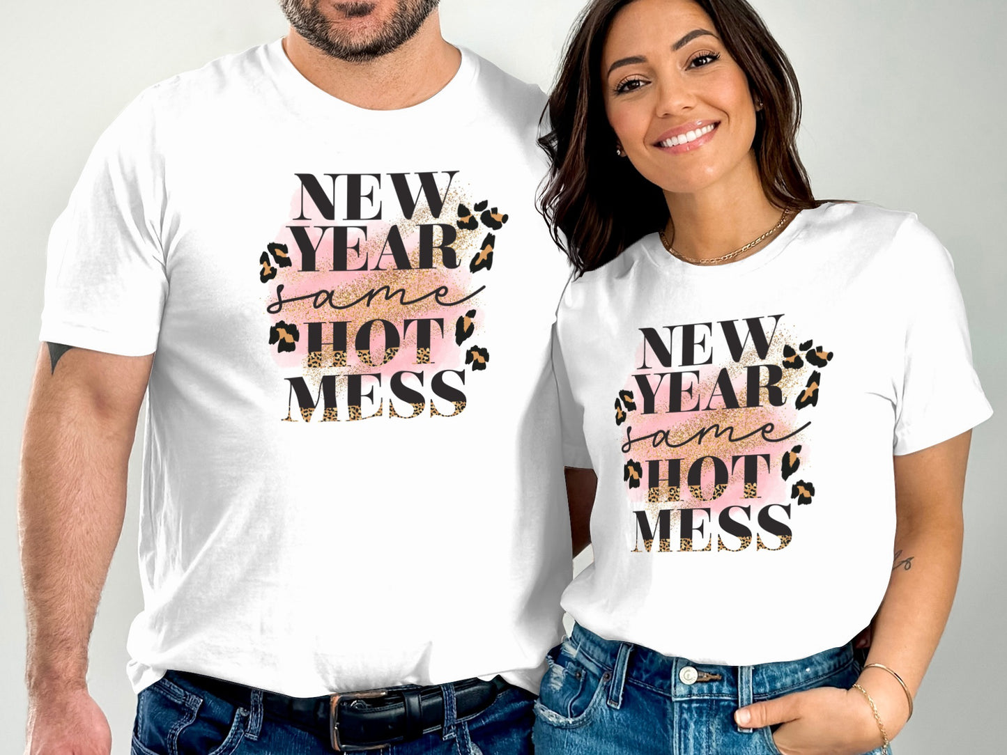 New Year Same Hot Mess Graphic Tee Family Matching Shirt