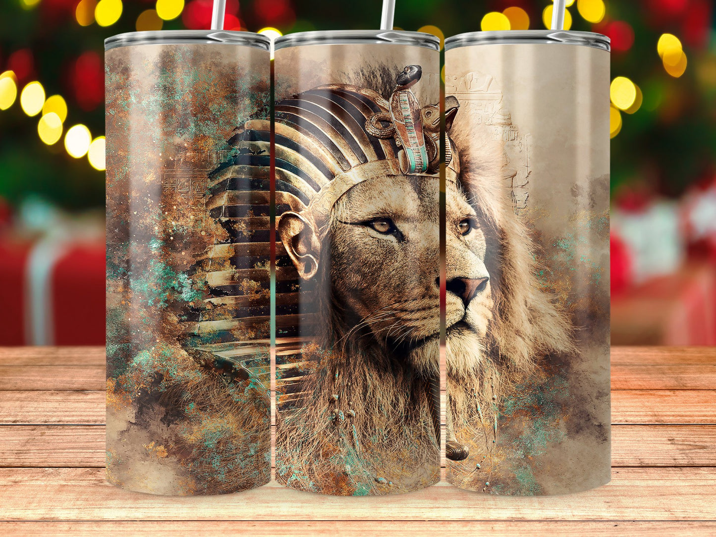 Egyptian Pharaoh Lion Head Stainless Steel Tumbler product