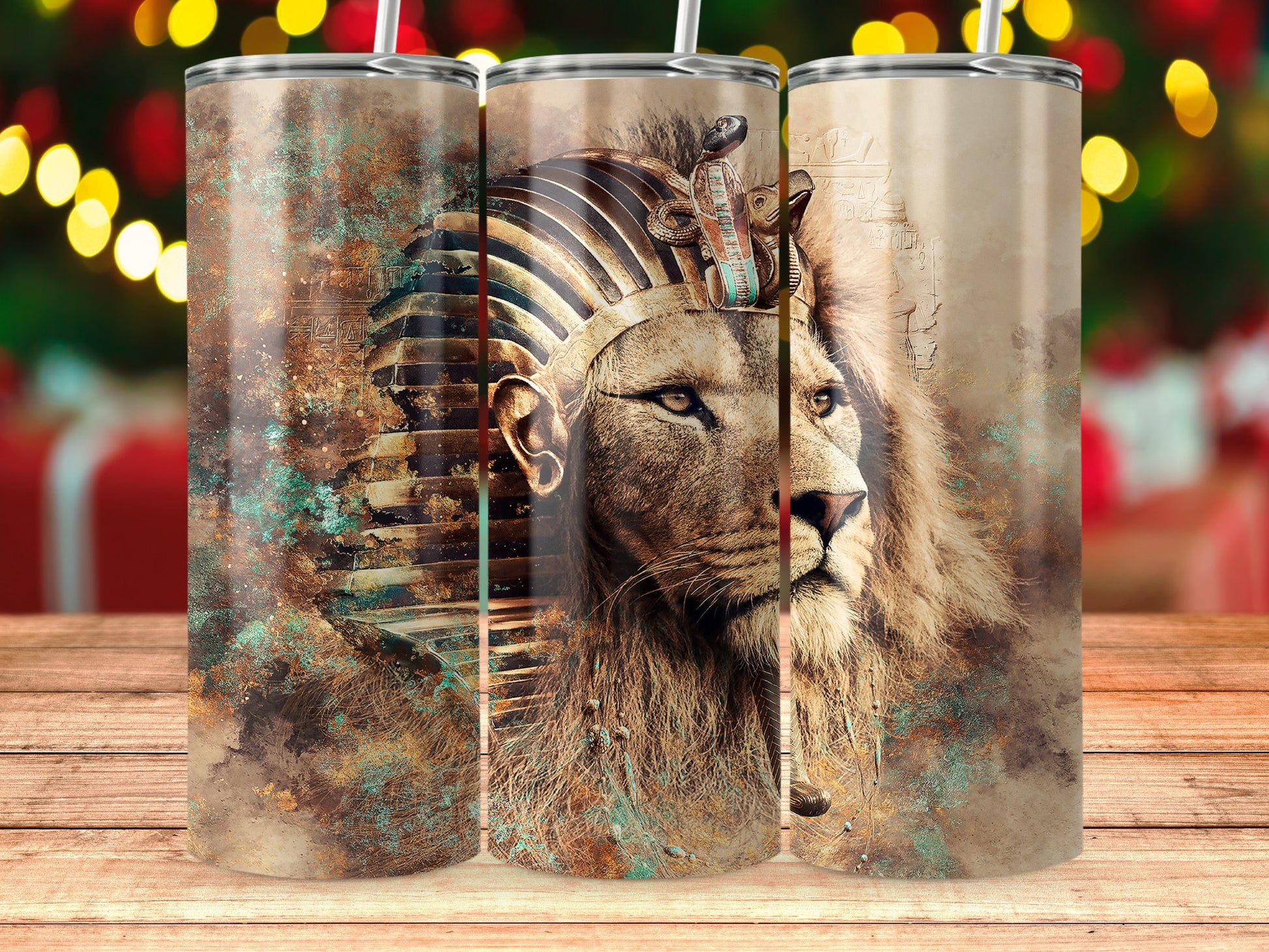 Egyptian Pharaoh Lion Head Stainless Steel Tumbler product