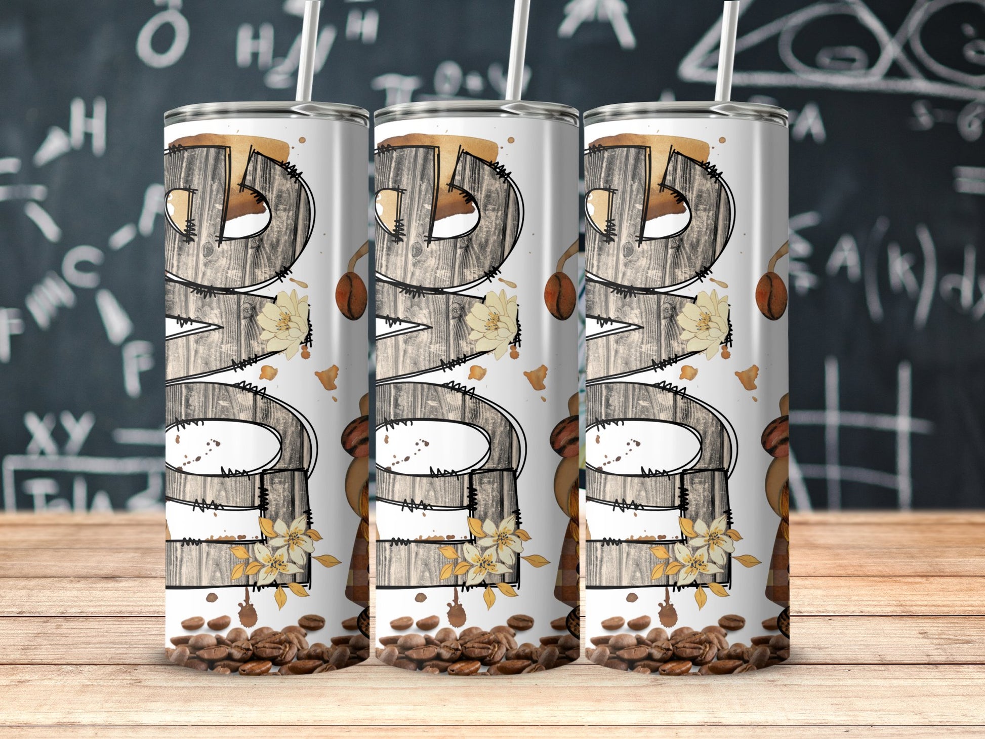 Rustic Chalkboard and Coffee Theme Tumbler product type