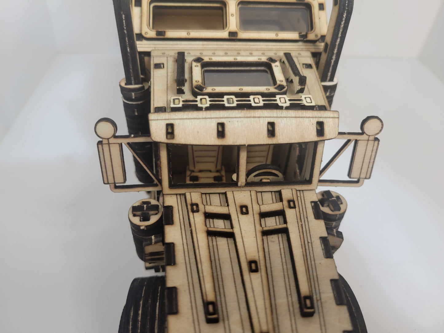 Intricately Designed Wooden Truck Model Décor Piece