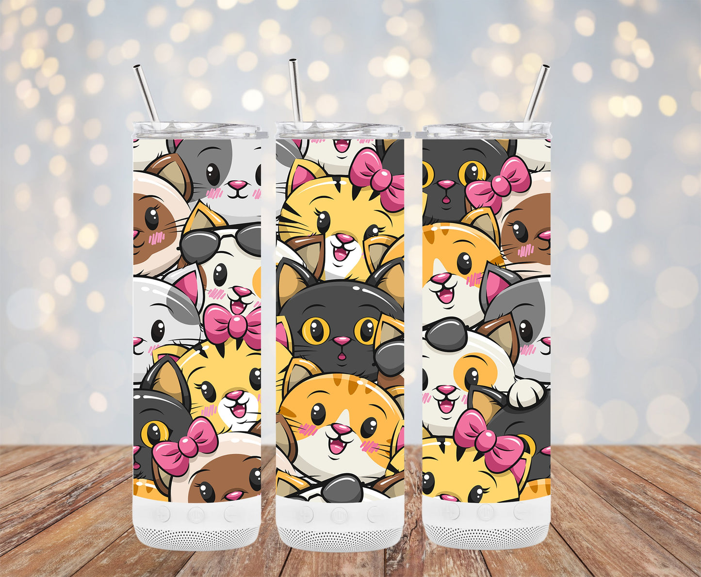 Cute Cartoon Cats Pattern Tumbler for Pet Lovers product