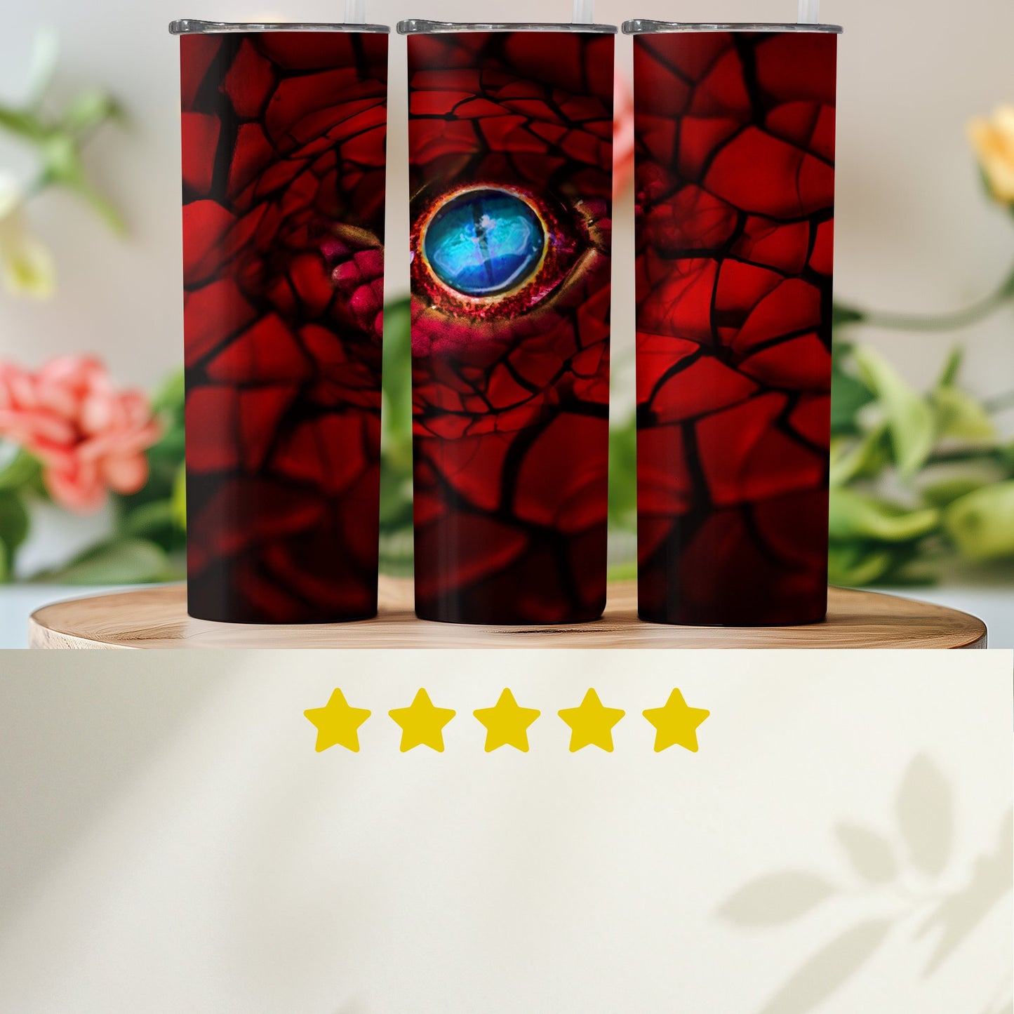 Eye in Red Crackle Effect Tumbler product