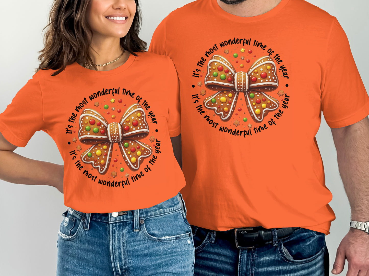 Festive Gingerbread Bow Design Holiday Tee