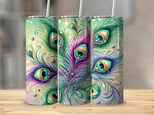 Elegant Peacock Feather Art Design Tumbler product