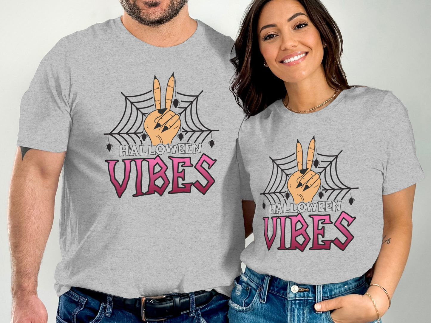 Halloween Vibes Spider Web Graphic Tee shirt product type