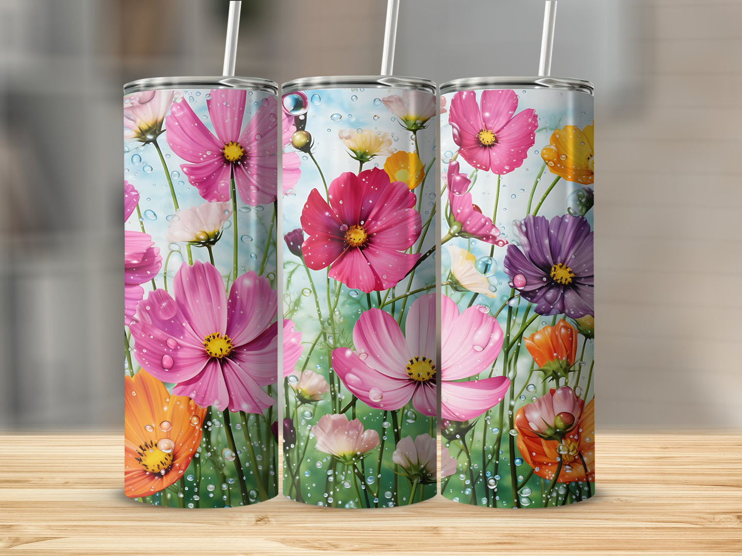 Vibrant Floral Design Tumbler Stunning Flowers product