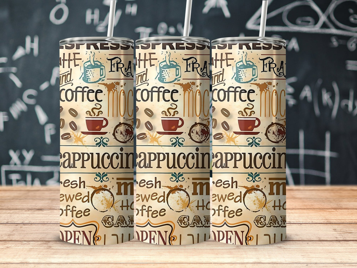 Coffee Word Art Decorated Tumbler Drinkware product