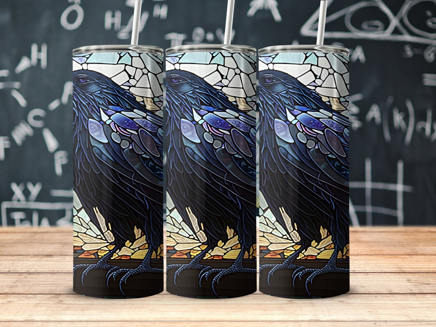 Stained Glass Raven Design Insulated Tumbler product