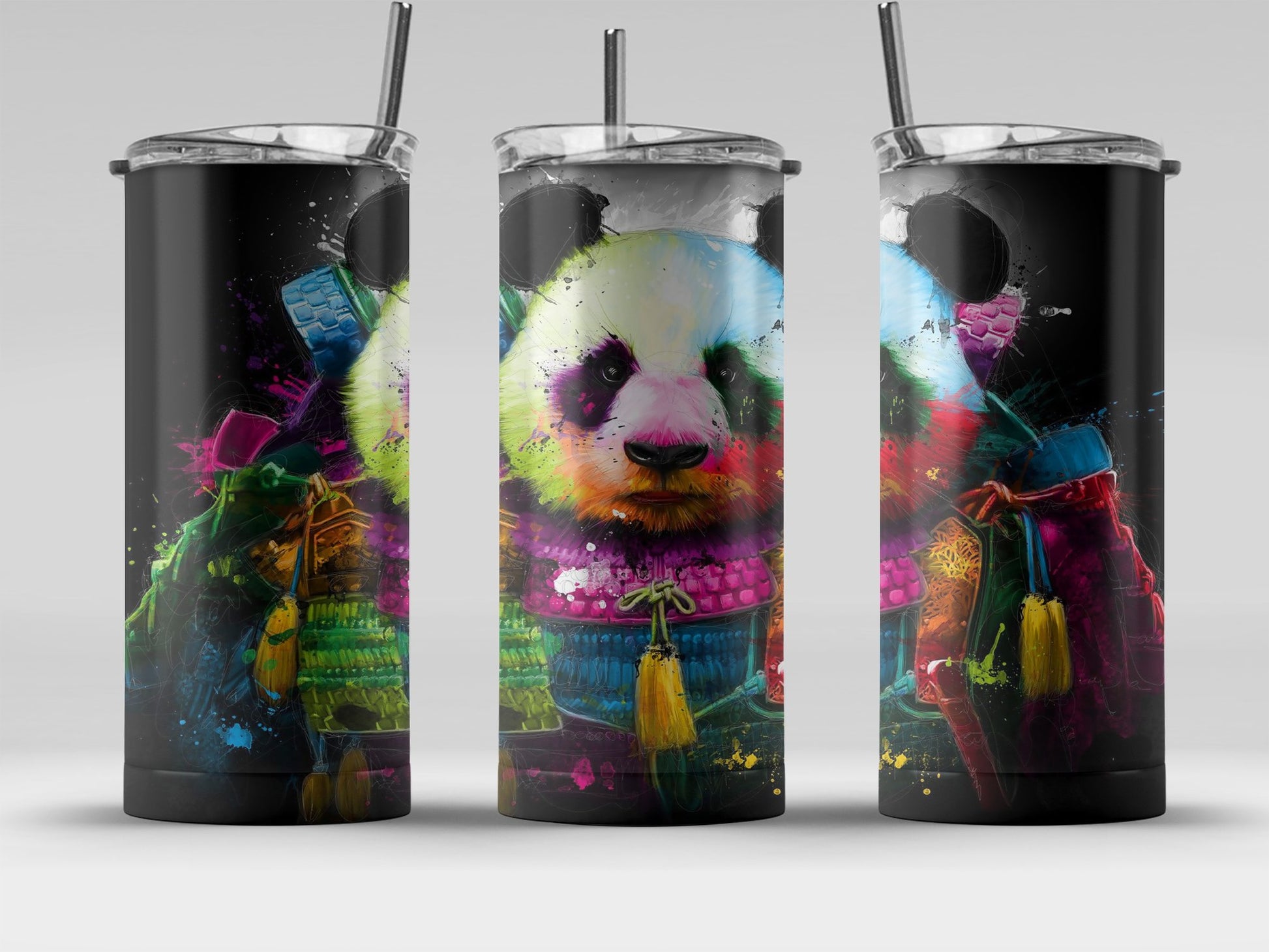 Colorful Panda Design on Insulated Tumbler product