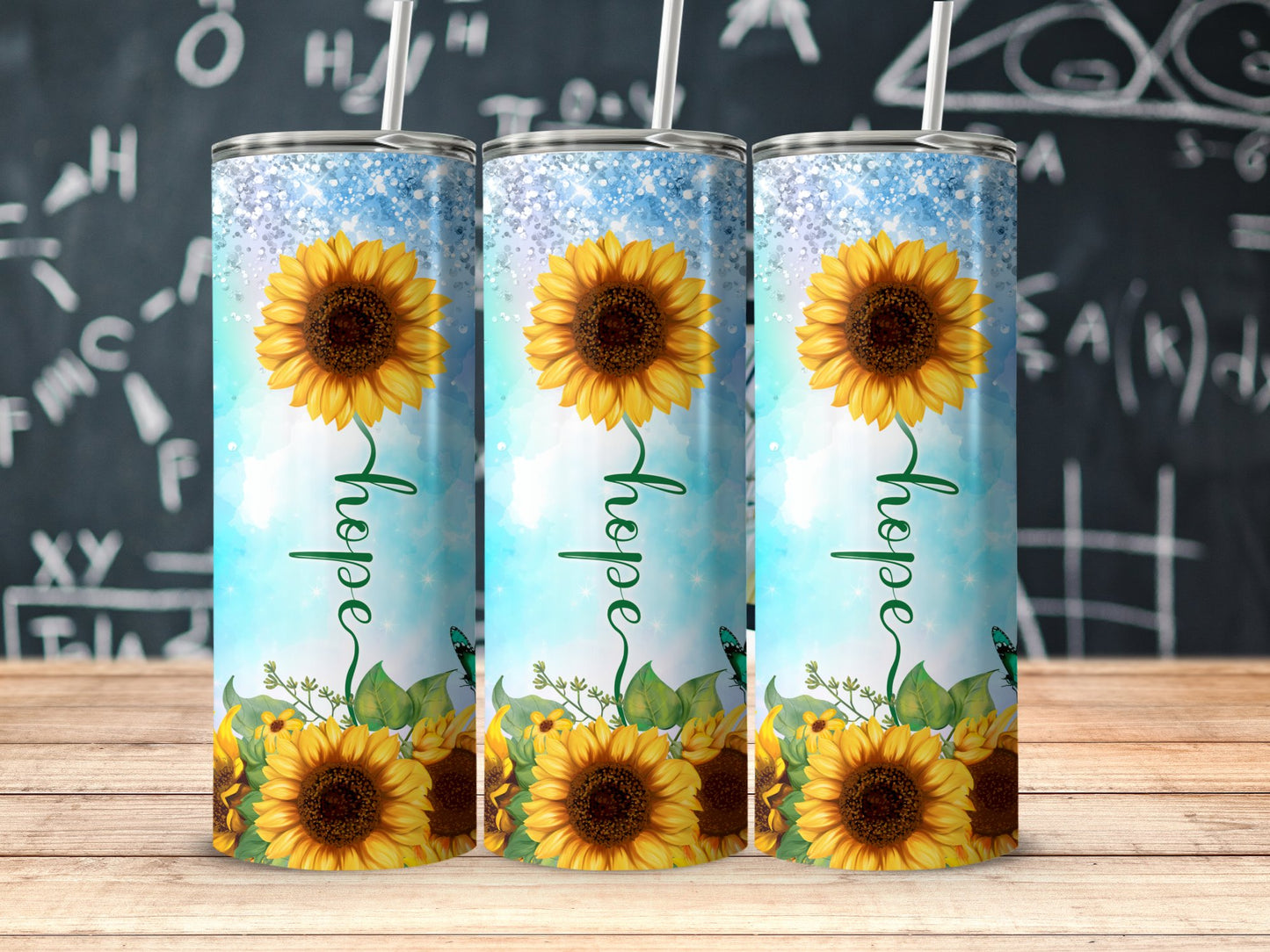 Sunflower Hope Glitter Tumbler Inspirational product
