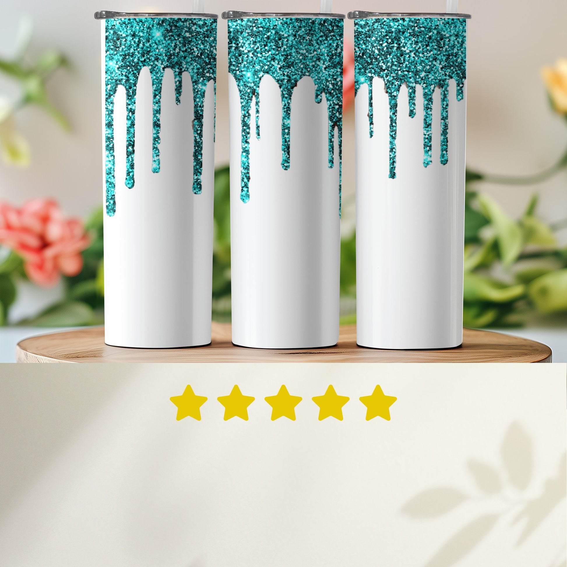 Glittering Blue Drip Design Tall Tumbler product