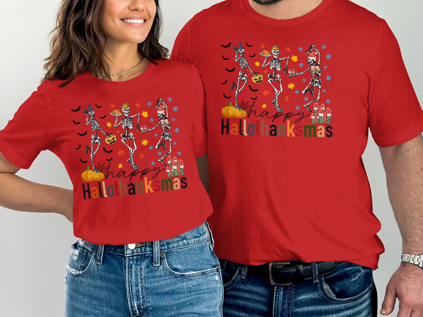 Happy Hallothanksmas Festive Red Shirt Product