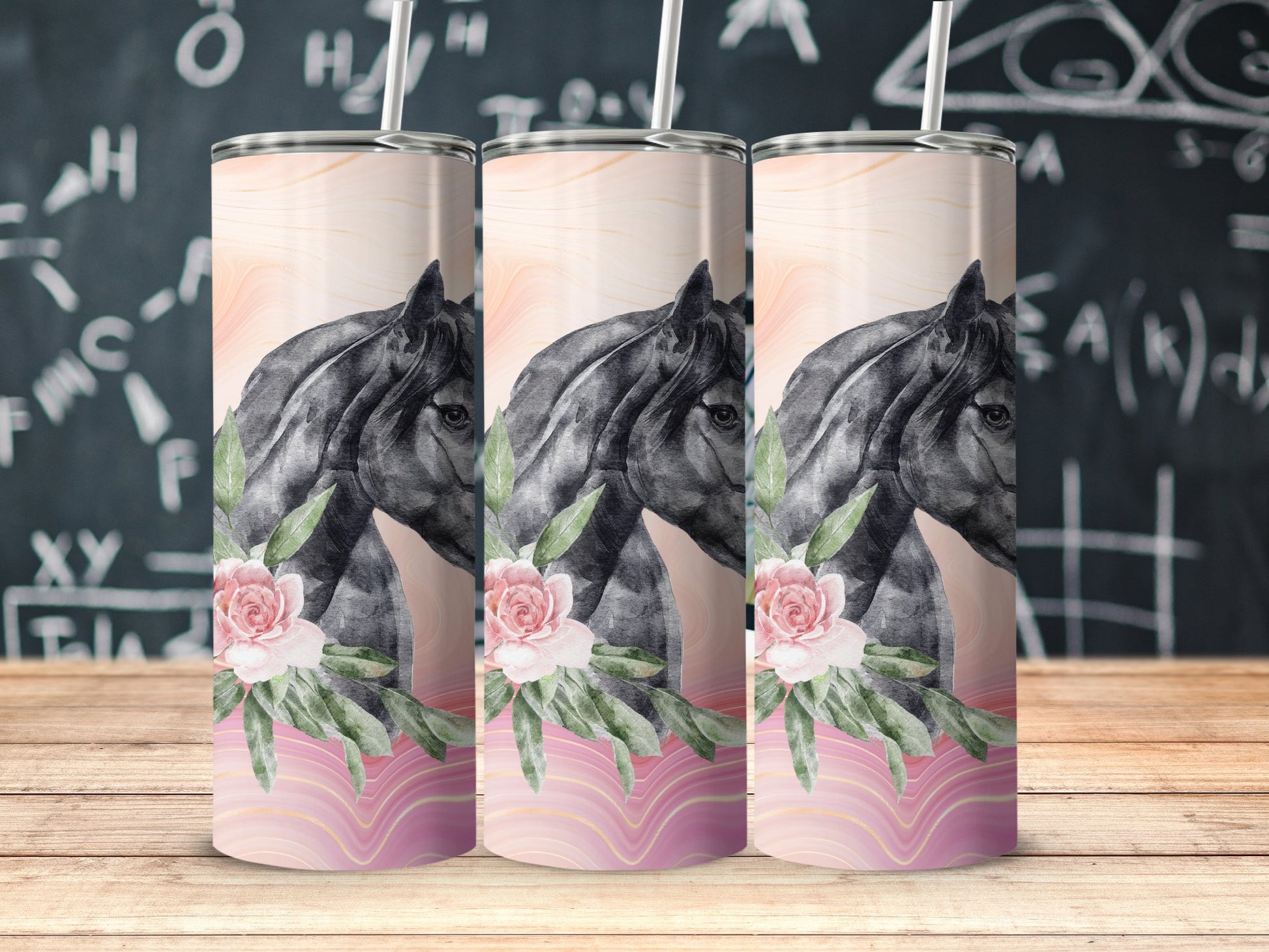 Elegant Horse Floral Theme Insulated Tumbler product type