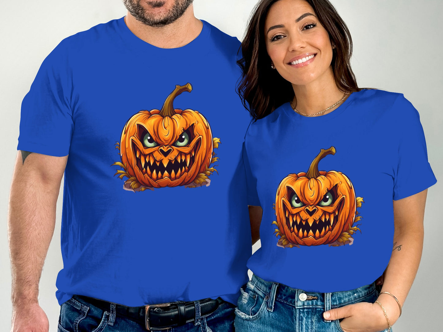 Spooky Pumpkin Graphic Blue Halloween T-shirt product type
