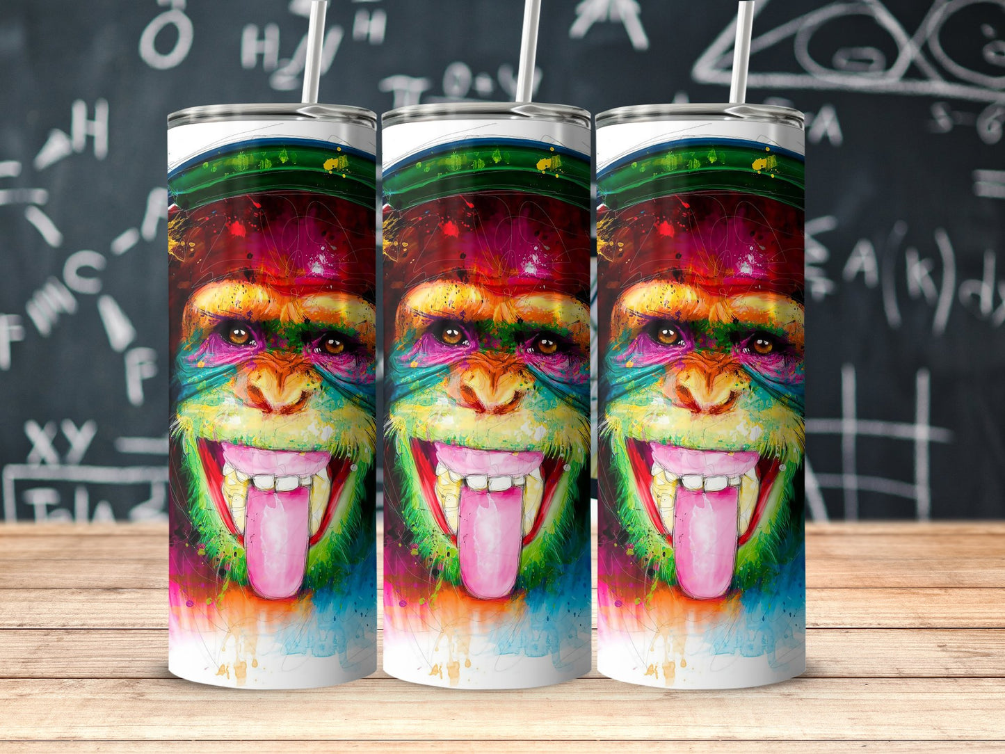 Colorful Monkey Design Tumbler for Fun Beverage product
