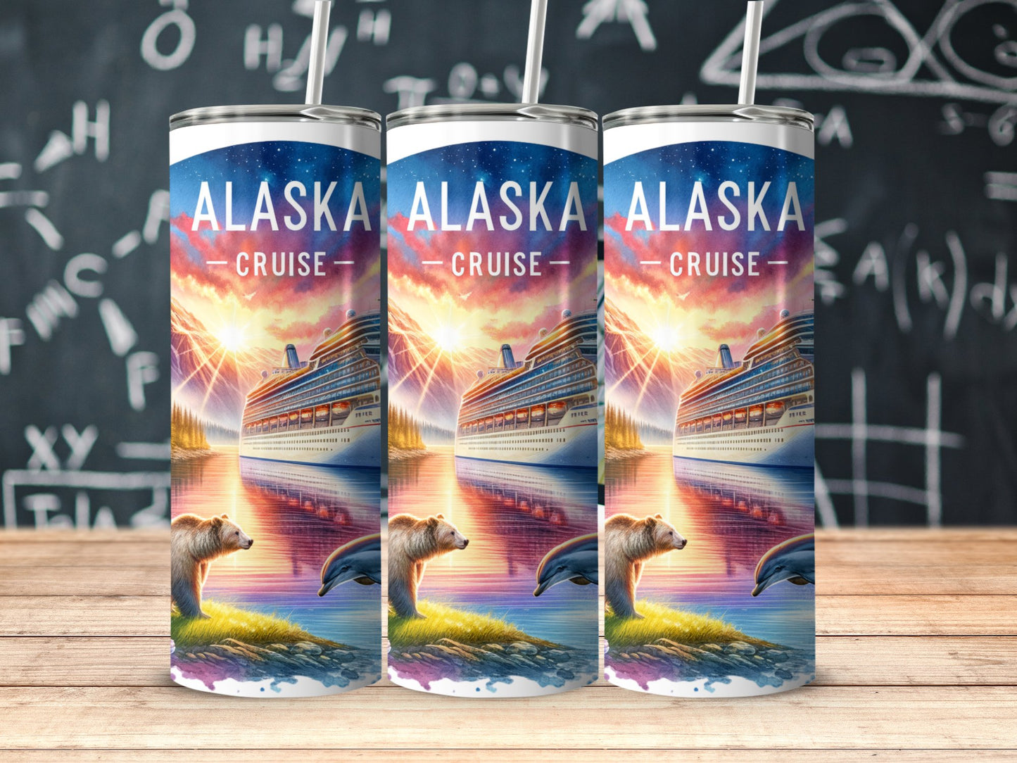 Vibrant Alaska Cruise Tumbler with Lid Travel Drinkware product