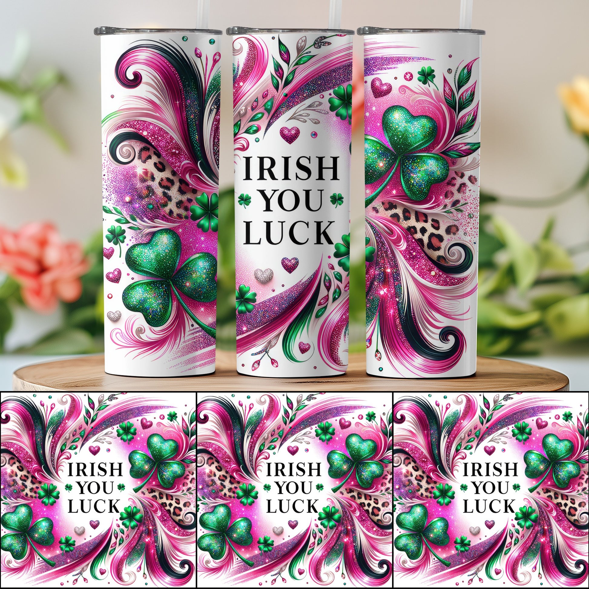 Colorful Irish You Luck St. Patrick's Day Tumbler Design