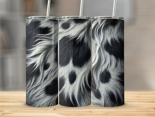 Long Black and White Spotted Fur Print Tumbler product