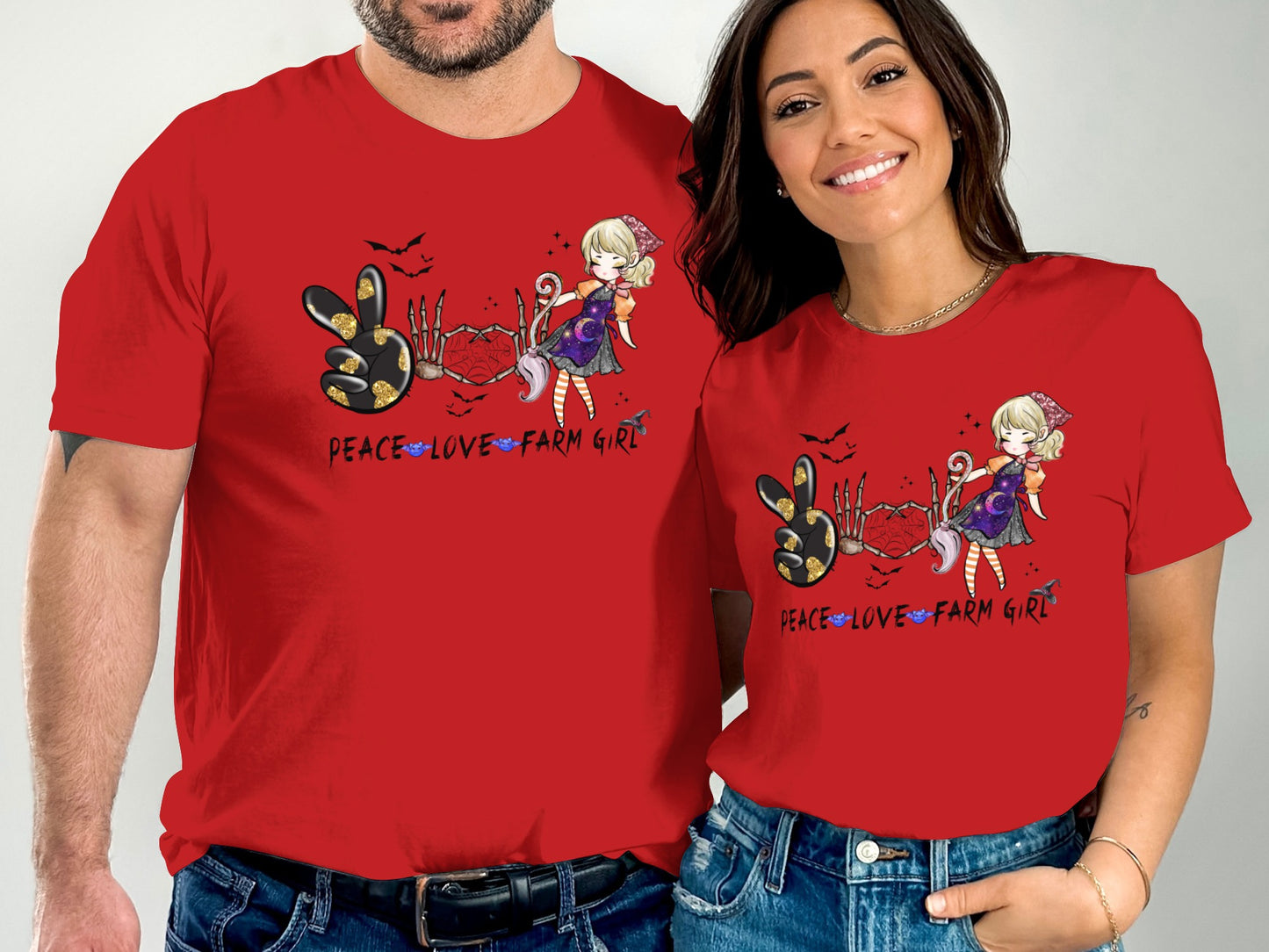 Peace Love Farm Girl Graphic Red Shirt product