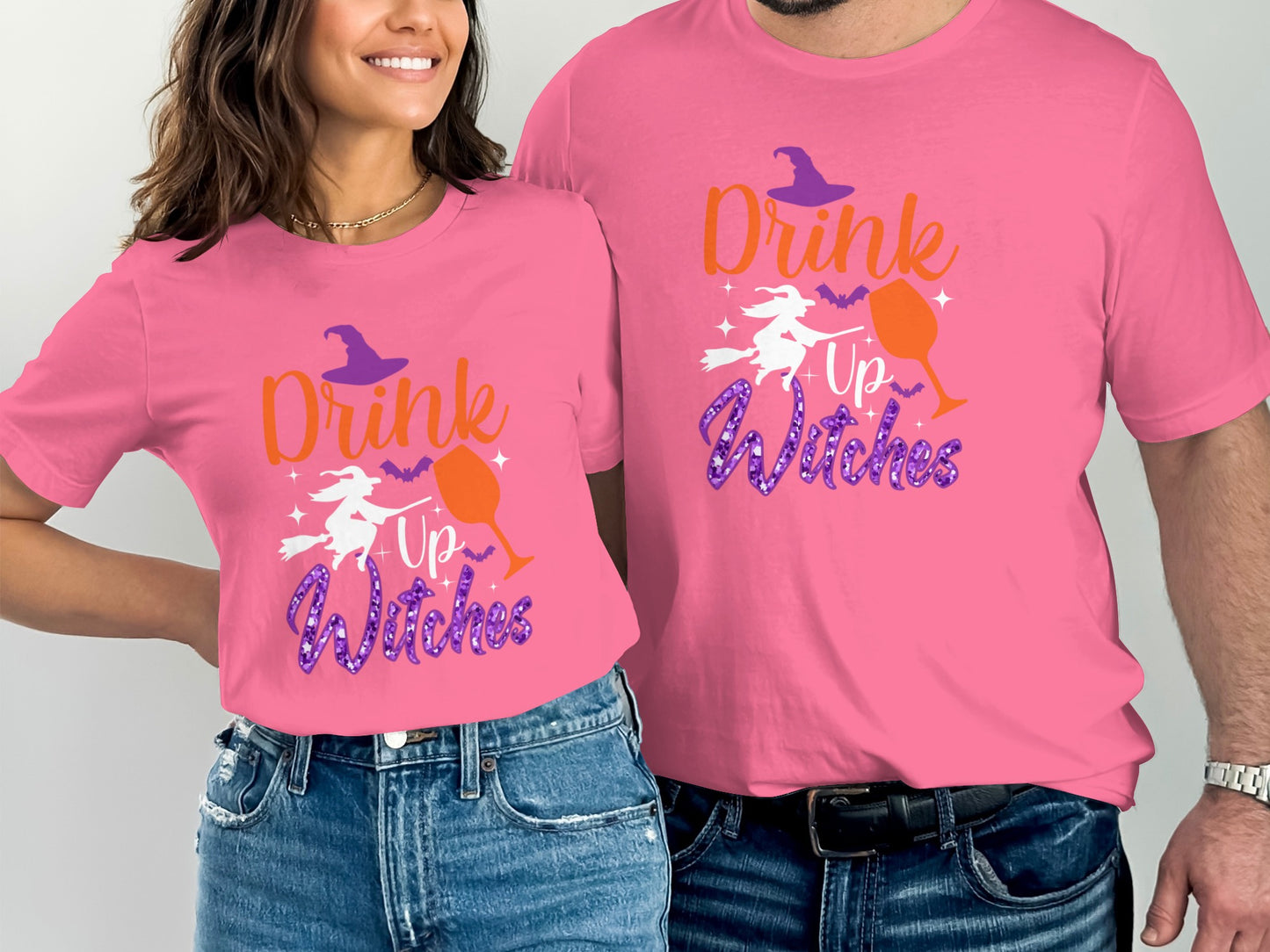 Drink Up Witches Halloween Couple T-Shirt product