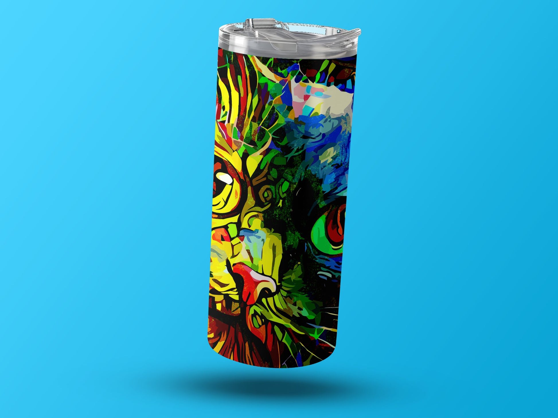 Colorful Artistic Cat Design Insulated Tumbler product