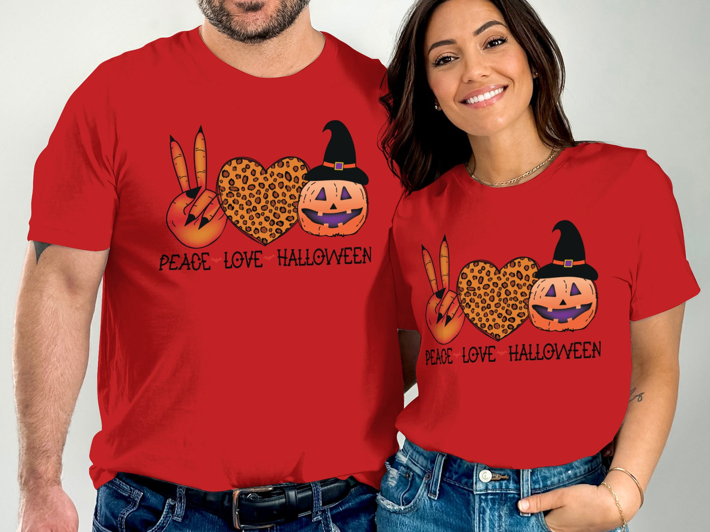Peace Love Halloween Graphic T-Shirt product type