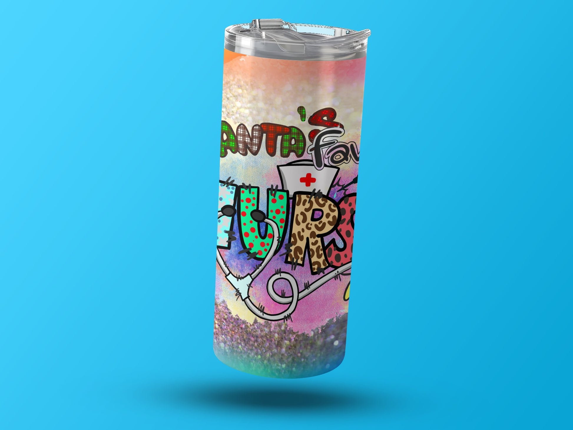 Santa's Favorite Nurse Colorful Travel Mug product