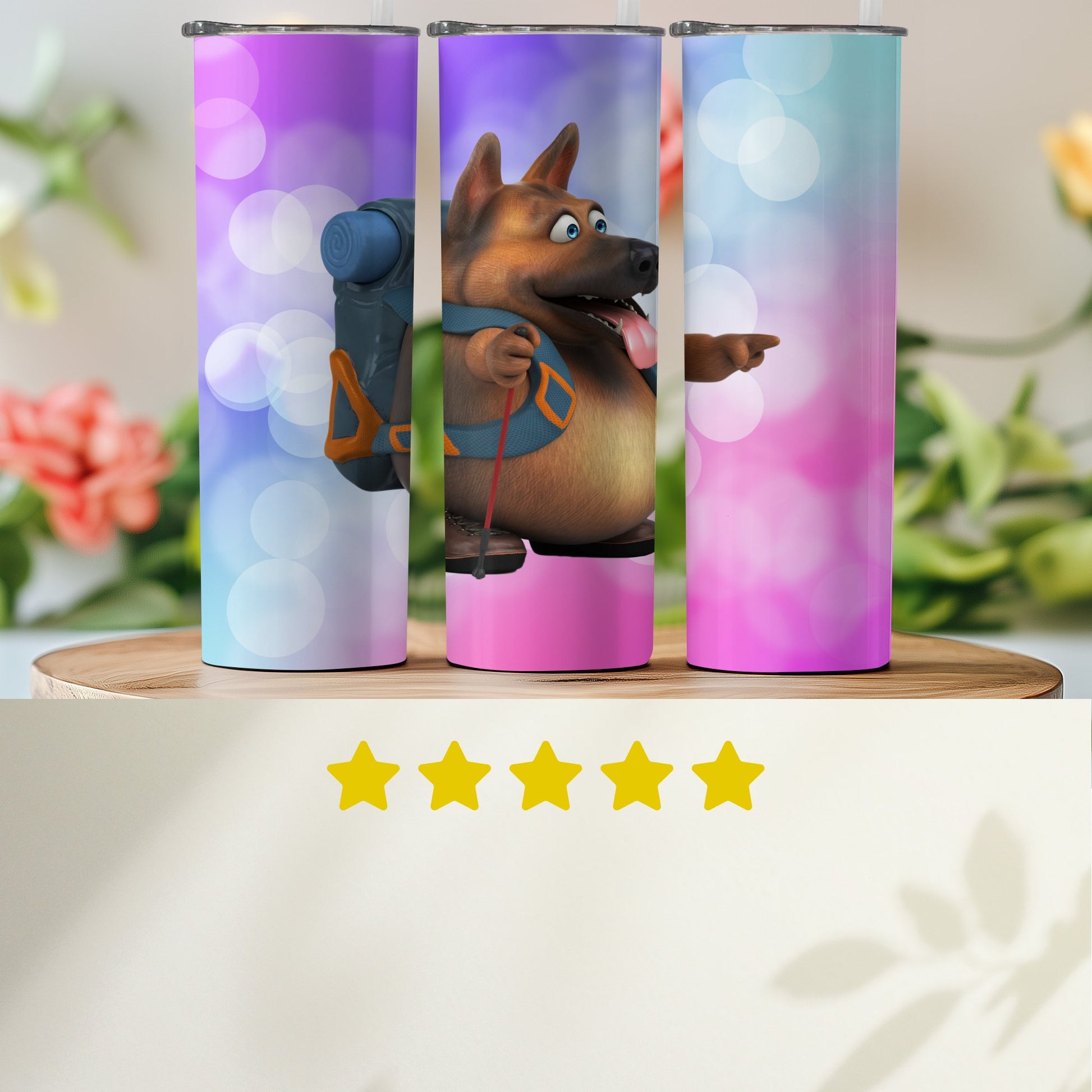 Colorful Tumbler with Cute Dog Character product